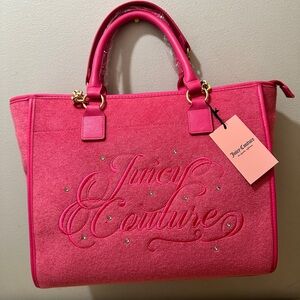 BNWT Juicy Beach Couture Large Tote Bag Pink Flash Velour